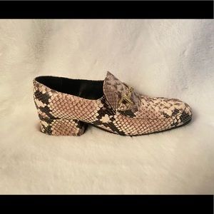 Italian Python loafers 1.5 inch square heel